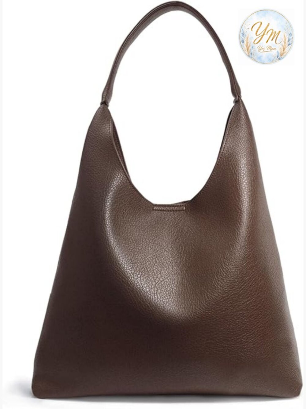 Soft Vegan Leather Slouchy Hobo Shoulder Bag Tote Purse